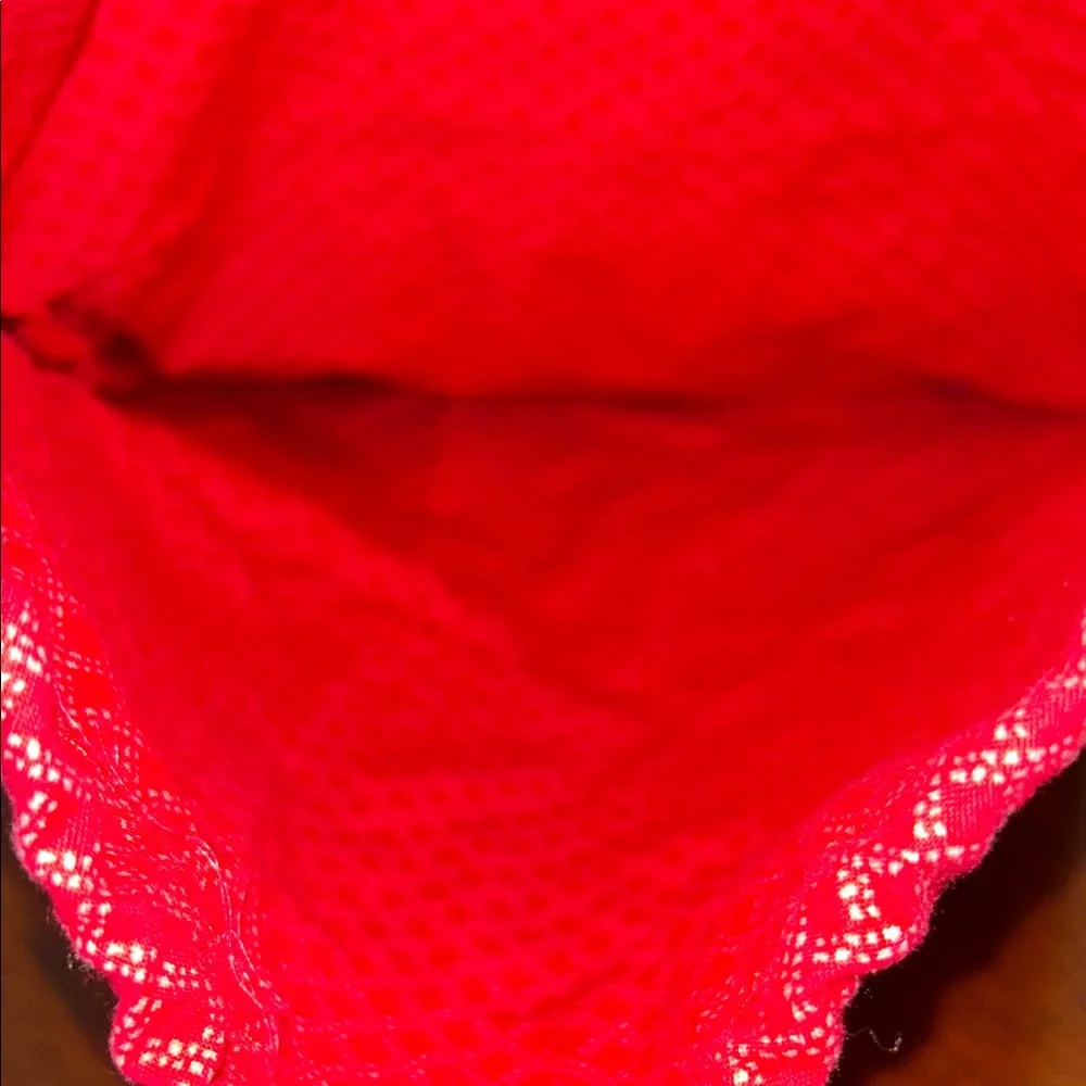 Vera Bradley Red Geometric Drawstring Bag with lock and key - Picture 4 of 8